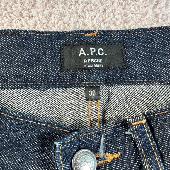 APC Rescue Jean Droit Selvedge Stiff Denim Red Line 30x29 Men's Straight Indigo - Picture 4 of 9